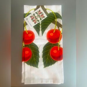 NWT Cindy Lindgren Cherries, Cherry Trio kitchen Tea Towel. 100% cotton